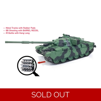 Chieftain 1/16 Radio Remote Control Tank BB Shooting / Barrel Recoil and IR with Rubber Pads